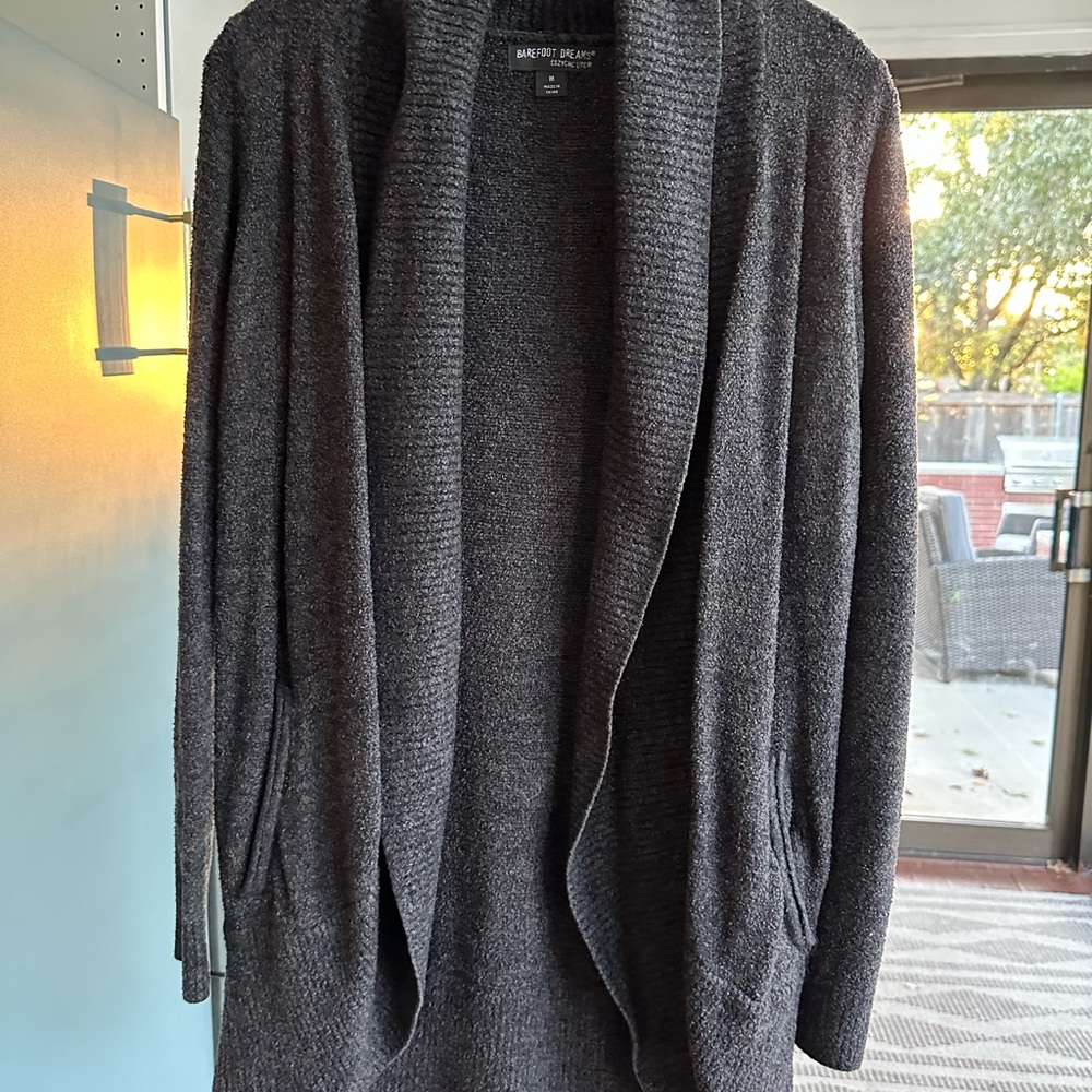 Barefoot Dreams Charcoal Open Front Cardigan